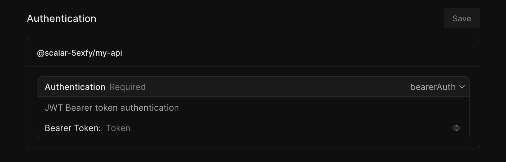 UI to configure authentication for your API